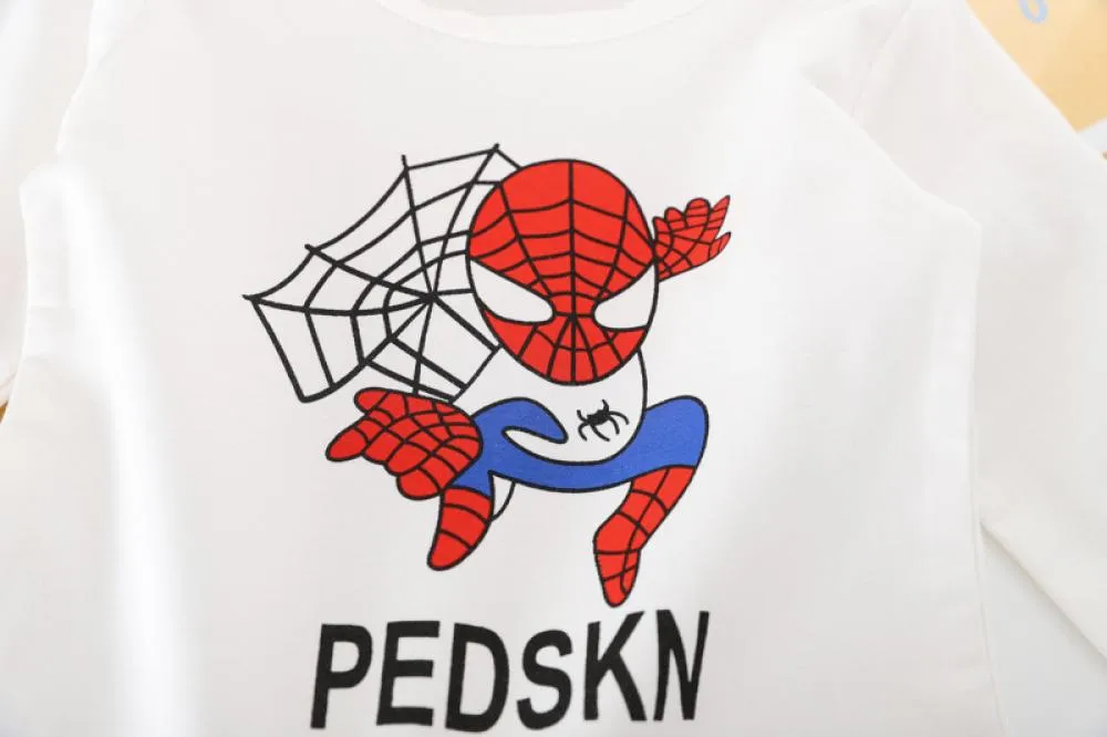 Three-piece Set Boys Spring And Autumn Western Style Cartoon Hooded Clothes Wholesale Baby Boy Clothes