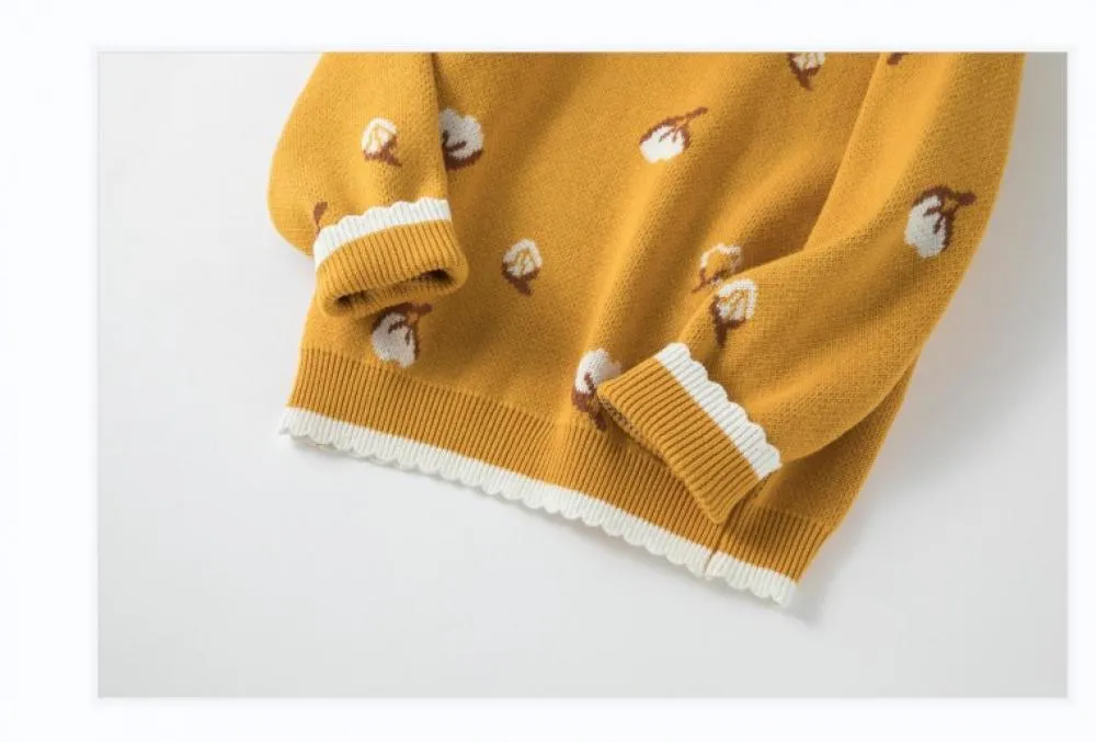 Toddler Girls Cardigan Spring Autumn Cotton Knitted Sweater Western Style Coat Wholesale Girls Clothing