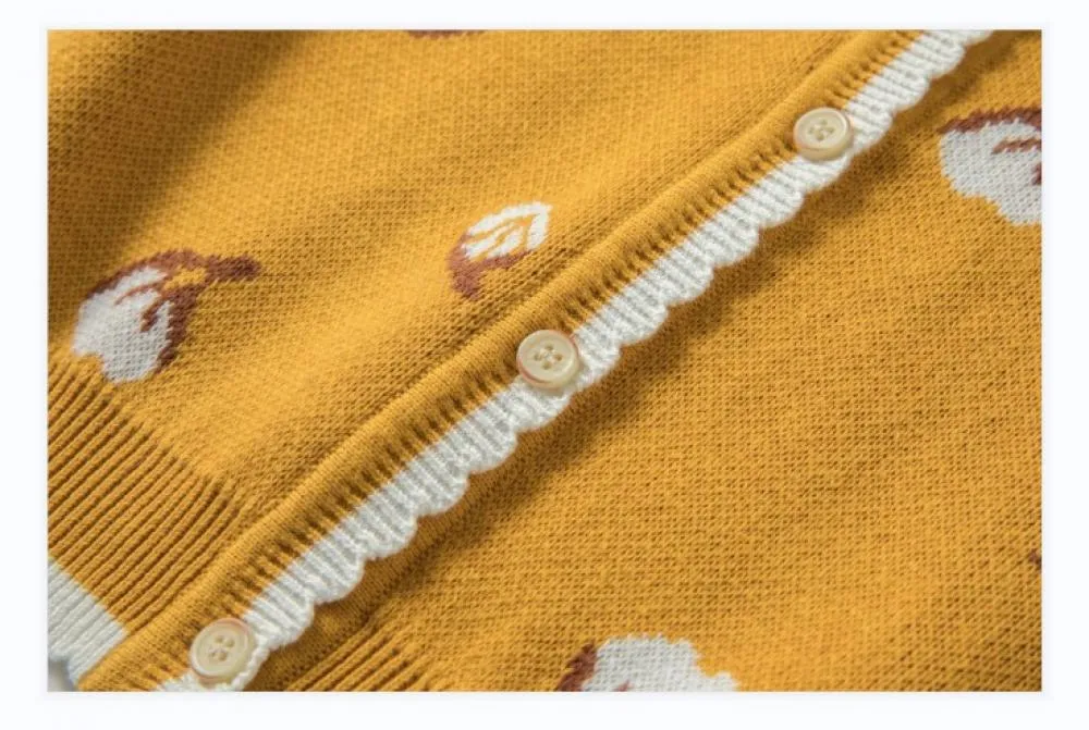 Toddler Girls Cardigan Spring Autumn Cotton Knitted Sweater Western Style Coat Wholesale Girls Clothing