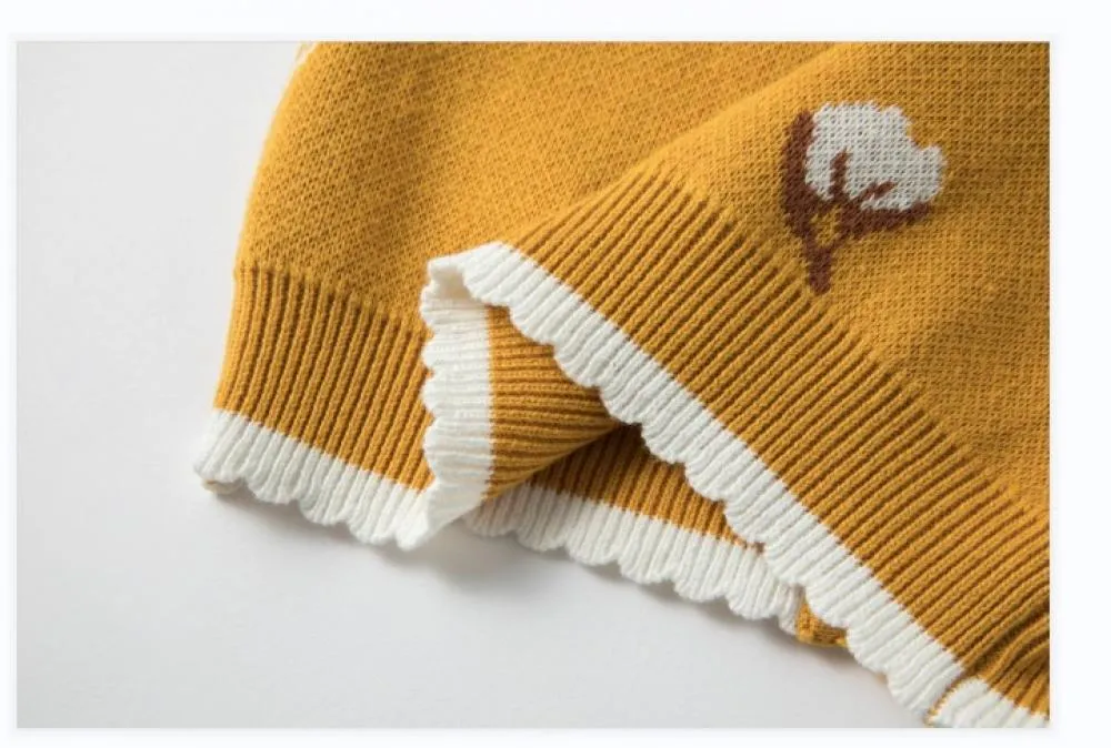 Toddler Girls Cardigan Spring Autumn Cotton Knitted Sweater Western Style Coat Wholesale Girls Clothing
