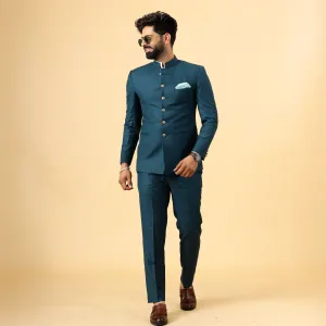 Traditional Teal Jodhpuri Suit | Perfect for Wedding and Casual wear|
