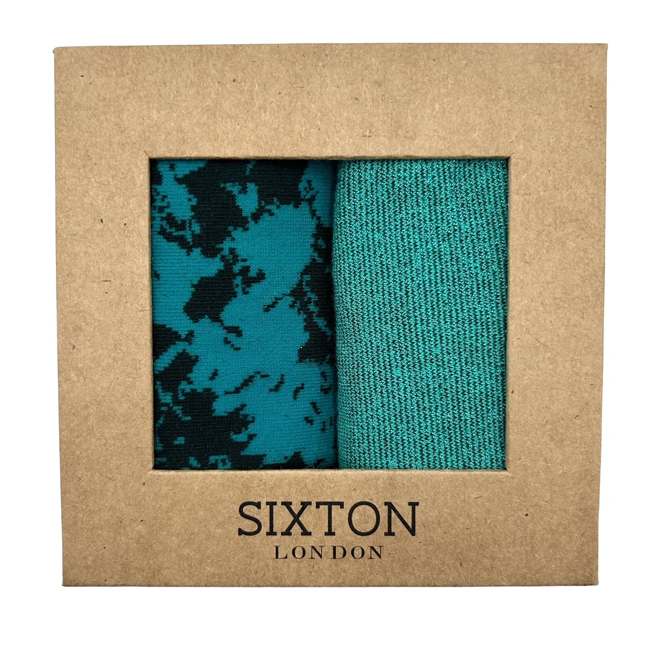 Turquoise floral mix duo sock box