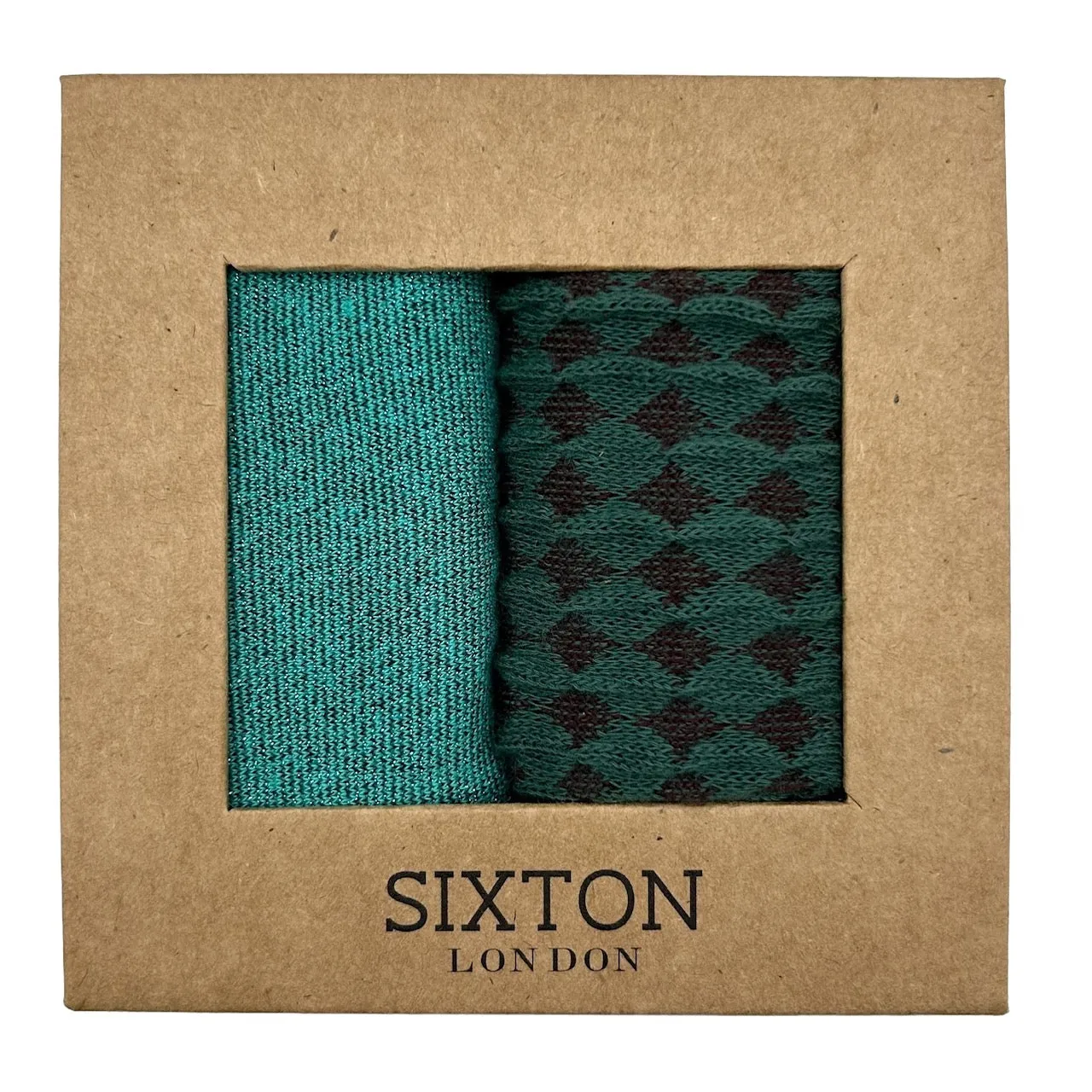 Turquoise mix duo sock box with pin