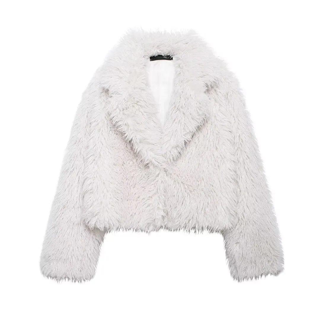 Uniwim cold weather outfits Women's Winter Fashion Environmental Protection Artificial Fur Short Coat D69135