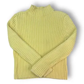 Valerie Stevens Size Petite Small Yellow Mock Turtleneck Sweater
