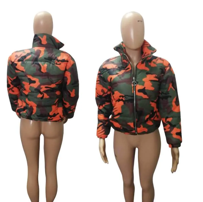 Wholesale women's autumn and winter fashion camouflage cotton coat（CL8258）