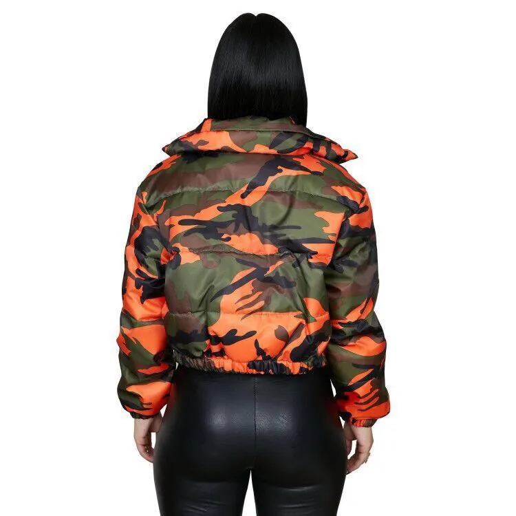 Wholesale women's autumn and winter fashion camouflage cotton coat（CL8258）