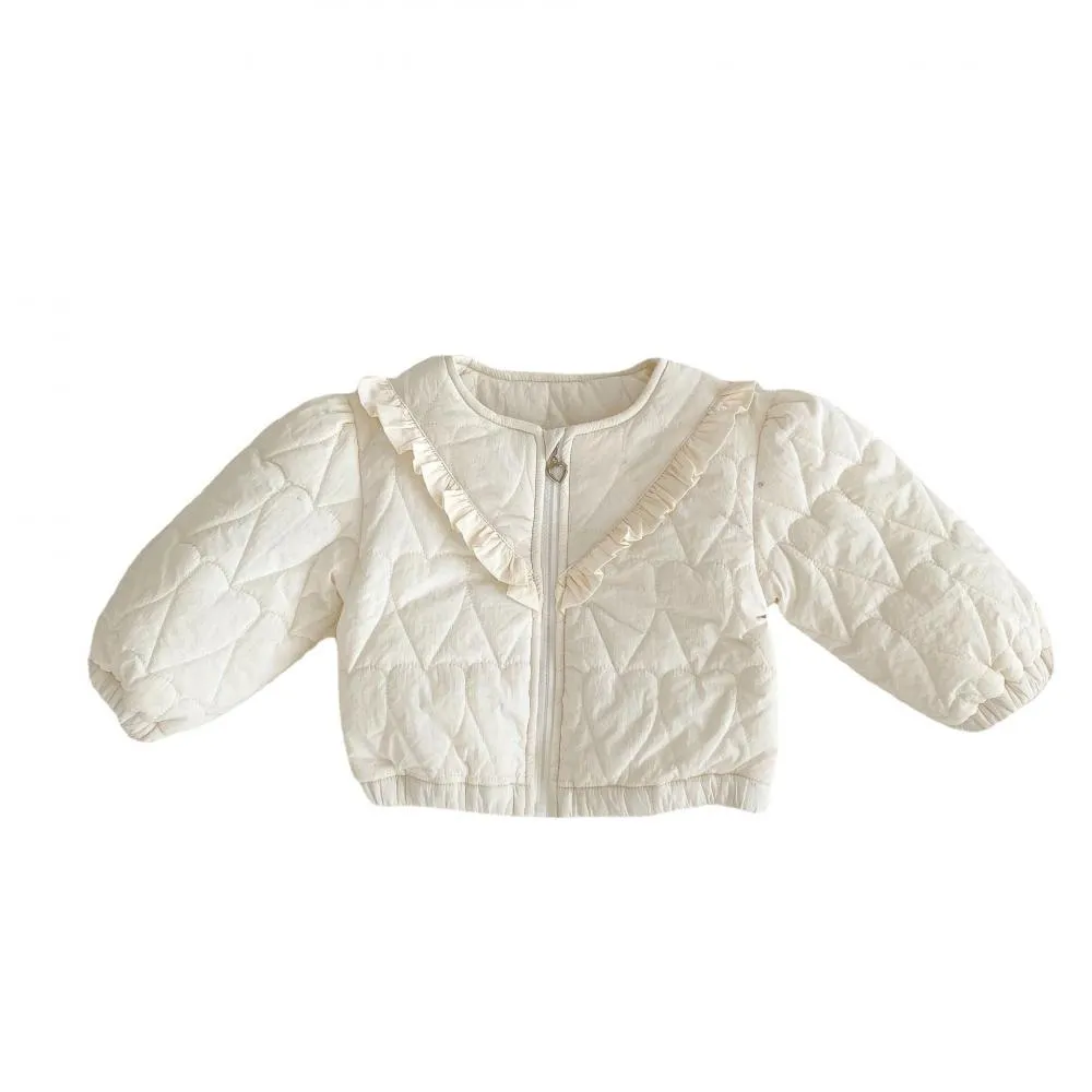Winter Baby Girls Cotton Thicken Puff-sleeve Cardigan Coat Wholesale Girls Clothes