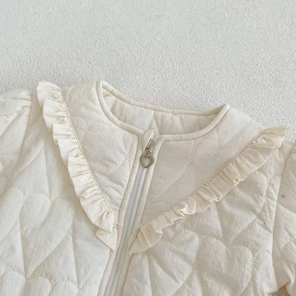 Winter Baby Girls Cotton Thicken Puff-sleeve Cardigan Coat Wholesale Girls Clothes