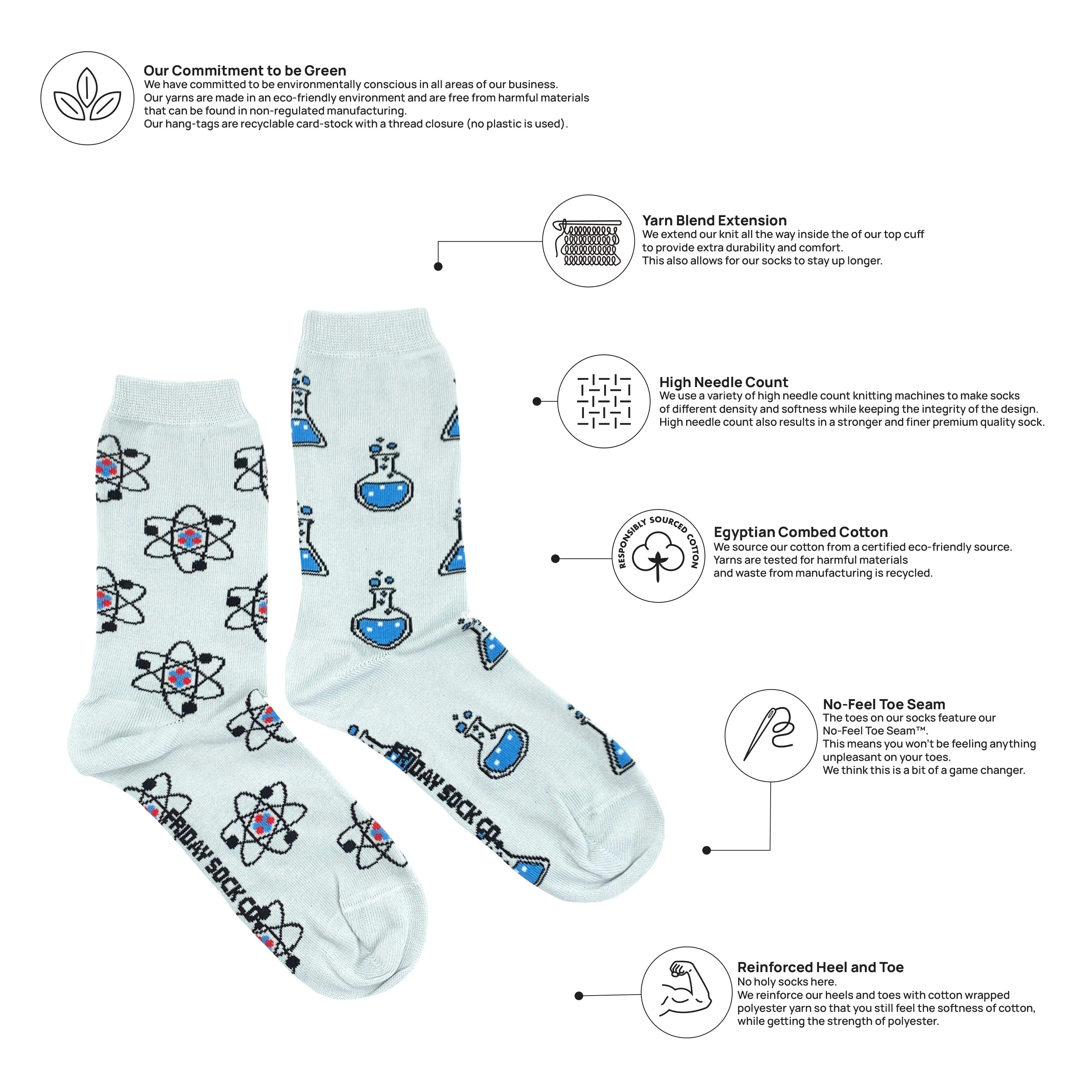 Women's Atom & Beaker Science Socks