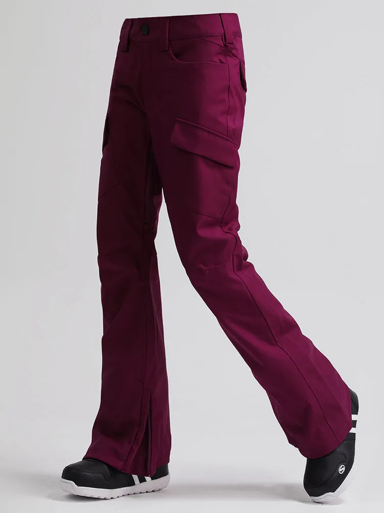 Women's Warm Waterproof Elastic Ski Pants Snow Pants